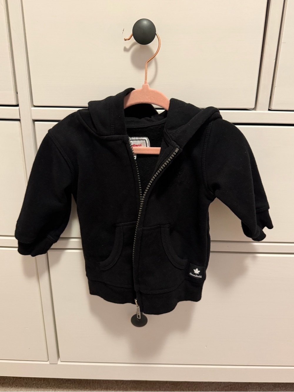 Canadiana Black Zip Up Hoodie 3-6M